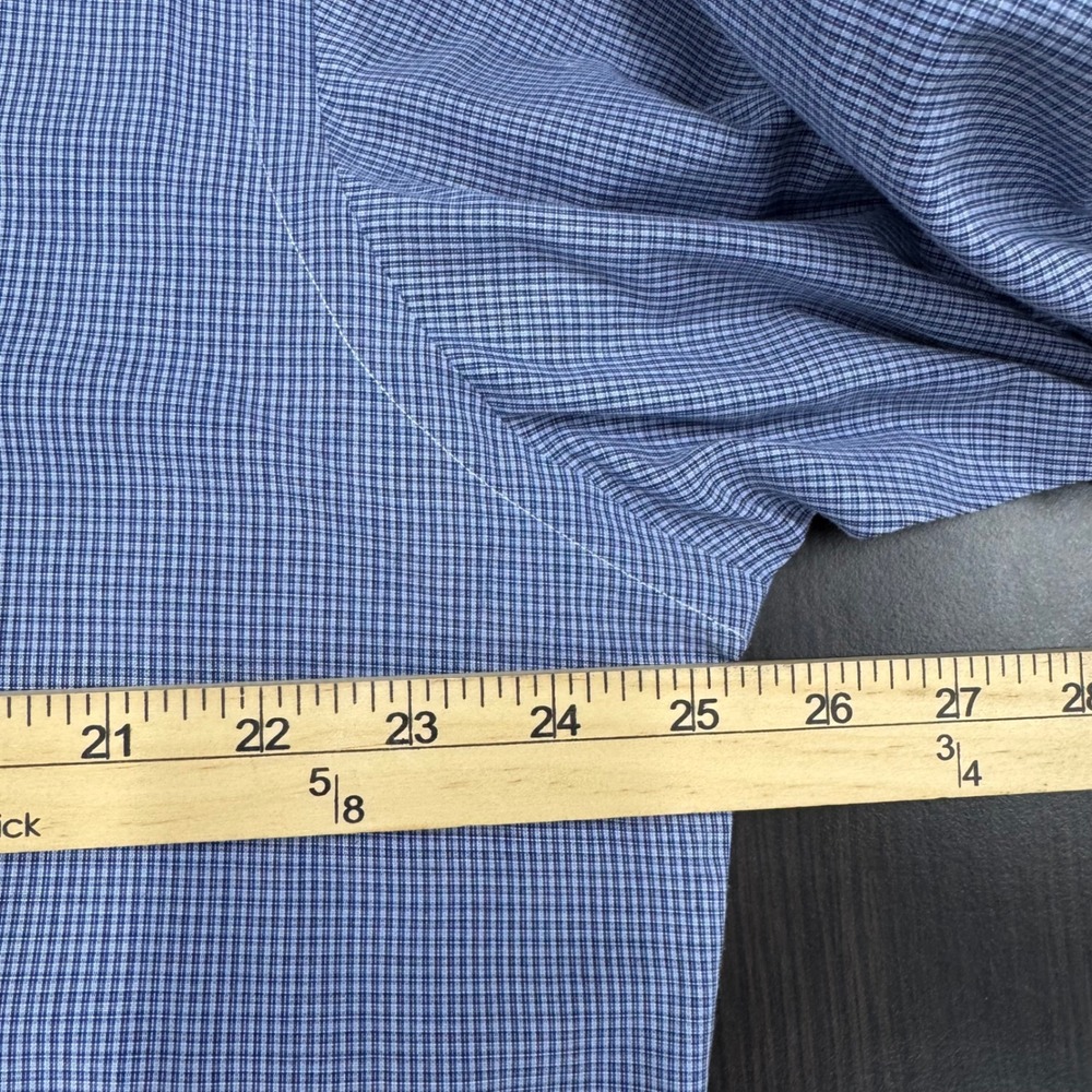 Ralph Lauren Yarmouth Shirt Mens 16 34/35 Blue‎ Micro Check Excellent Cotton LS - Picture 4 of 8